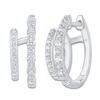 Thumbnail Image 1 of Diamond Stacked Hoop Earrings 1/2 ct tw Round 14K White Gold