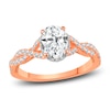 Thumbnail Image 1 of Diamond Twist Engagement Ring 1-3/8 ct tw Oval/Round 14K Rose Gold