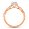 Thumbnail Image 2 of Diamond Twist Engagement Ring 1-3/8 ct tw Oval/Round 14K Rose Gold