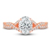 Thumbnail Image 3 of Diamond Twist Engagement Ring 1-3/8 ct tw Oval/Round 14K Rose Gold