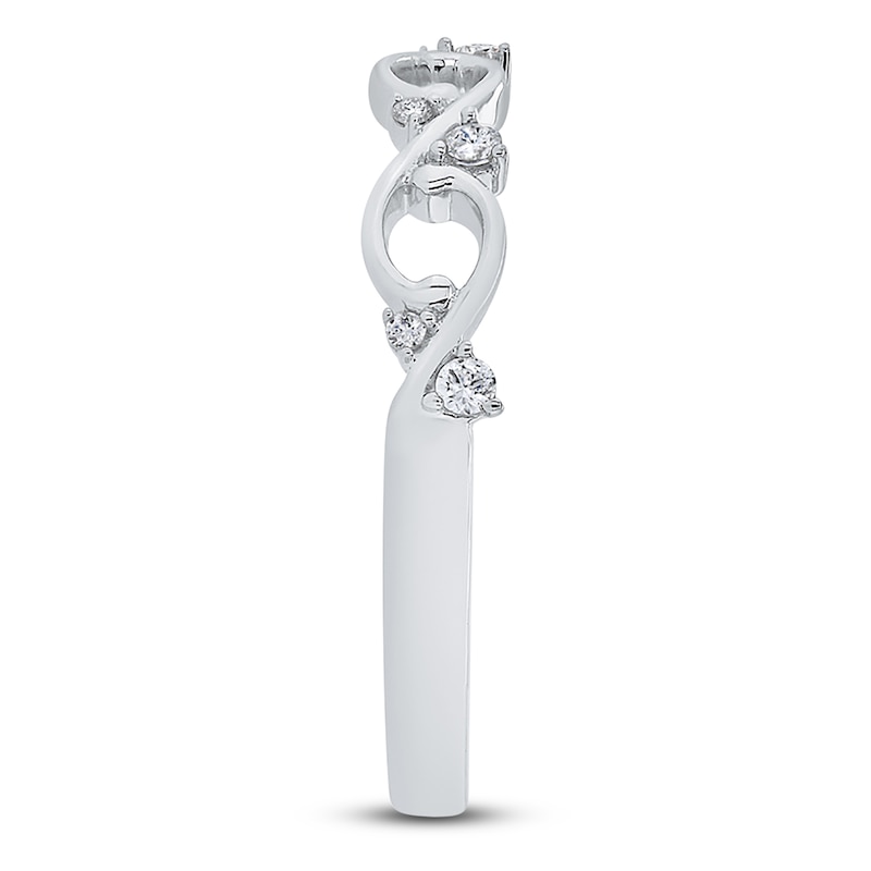 Main Image 2 of Diamond Split Ring 1/10 ct tw Round 14K White Gold