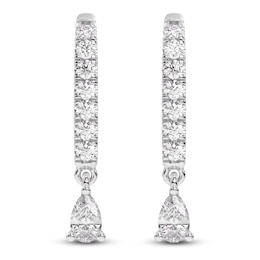 Diamond Drop Earrings 3/8 ct tw Pear/Round 14K White Gold