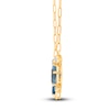 Thumbnail Image 2 of Kallati Pear-Shaped Natural Blue Topaz Necklace 1/15 ct tw Round 14K Yellow Gold 18&quot;