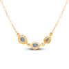 Thumbnail Image 3 of Kallati Pear-Shaped Natural Blue Topaz Necklace 1/15 ct tw Round 14K Yellow Gold 18&quot;