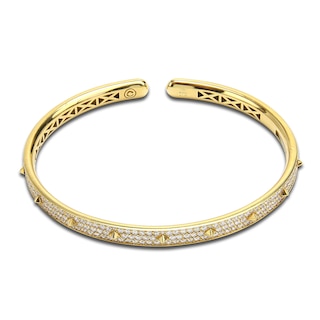 14K Gold Polish Flat Cuff Bangle (46mm)