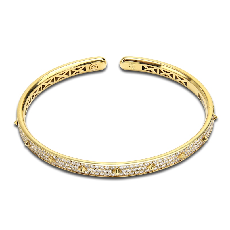 3 Diamond Cuff Bracelet Yellow Gold