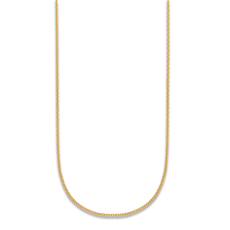 High-Polish Cable Chain Necklace 24K Yellow Gold 18" 1.3mm
