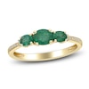Thumbnail Image 0 of Natural Emerald & Diamond 3-Stone Ring 1/20 ct tw 14K Yellow Gold