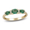 Thumbnail Image 1 of Natural Emerald & Diamond 3-Stone Ring 1/20 ct tw 14K Yellow Gold