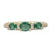 Thumbnail Image 2 of Natural Emerald & Diamond 3-Stone Ring 1/20 ct tw 14K Yellow Gold