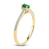 Thumbnail Image 1 of Oval-Cut Natural Emerald & Diamond Ring 1/15 ct tw 14K Yellow Gold