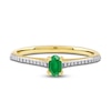 Thumbnail Image 2 of Oval-Cut Natural Emerald & Diamond Ring 1/15 ct tw 14K Yellow Gold