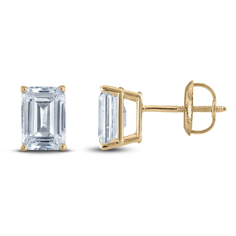 Emerald-Cut Lab-Created Diamond Solitaire Stud Earrings -/ ct tw 14K Gold (F/SI2