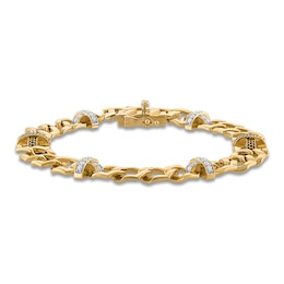 1933 by Esquire Men's Diamond X-Link Bracelet 1/2 ct tw 14K Yellow Gold-Plated Sterling Silver 8.5&quot;