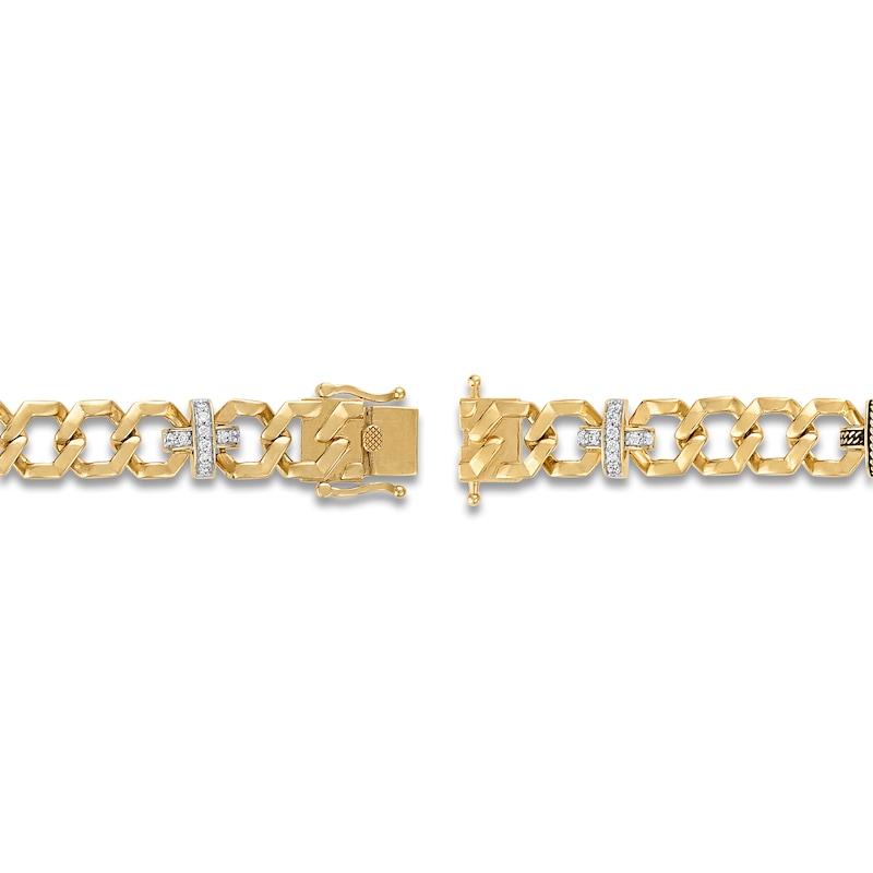 Main Image 4 of 1933 by Esquire Men's Diamond X-Link Bracelet 1/2 ct tw 14K Yellow Gold-Plated Sterling Silver 8.5&quot;