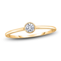 Diamond Solitaire Engagement Ring 1/4 ct tw Bezel-Set Round 14K Yellow Gold (I2/I)