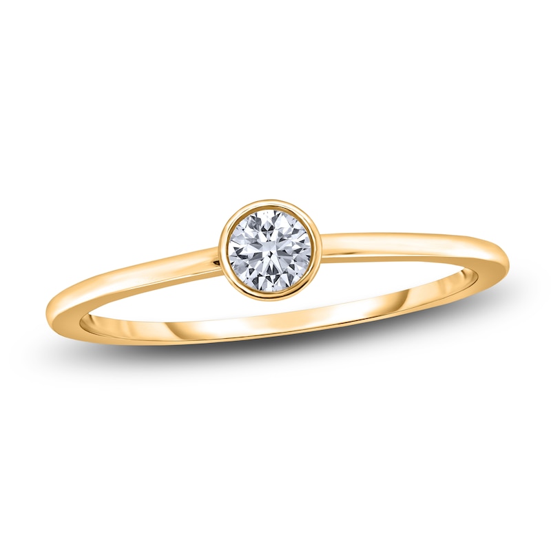 Main Image 1 of Diamond Solitaire Engagement Ring 1/4 ct tw Bezel-Set Round 14K Yellow Gold (I2/I)