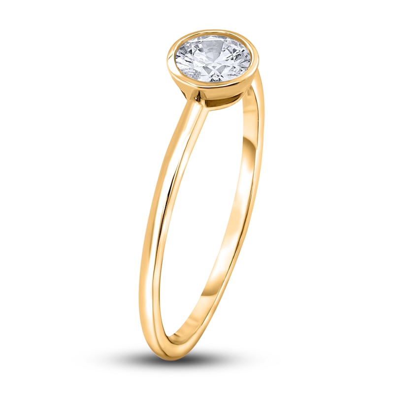 Main Image 2 of Diamond Solitaire Engagement Ring 1/4 ct tw Bezel-Set Round 14K Yellow Gold (I2/I)