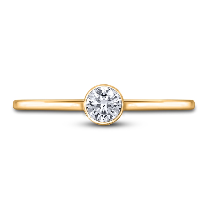 Main Image 3 of Diamond Solitaire Engagement Ring 1/4 ct tw Bezel-Set Round 14K Yellow Gold (I2/I)