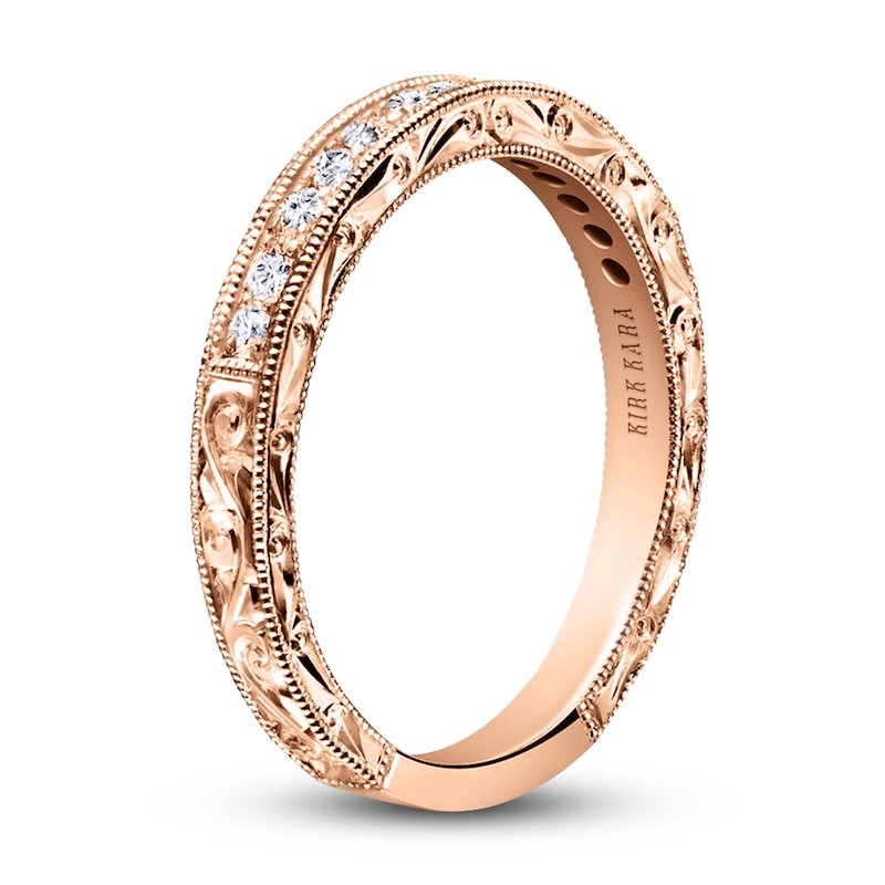 Kirk Kara Diamond Wedding Band 1 5 Ct Tw Round 14k Rose Gold 