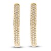 Thumbnail Image 1 of Diamond Hoop Earrings 5-1/4 ct tw Round 14K Yellow Gold