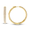 Thumbnail Image 2 of Diamond Hoop Earrings 5-1/4 ct tw Round 14K Yellow Gold