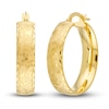 Thumbnail Image 1 of Diamond-Cut Satin Hoop Earrings 14K Yellow Gold 20mm