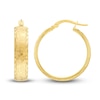 Thumbnail Image 2 of Diamond-Cut Satin Hoop Earrings 14K Yellow Gold 20mm