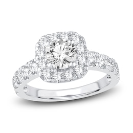 Diamond Engagement Ring 2 ct tw Round 14K White Gold