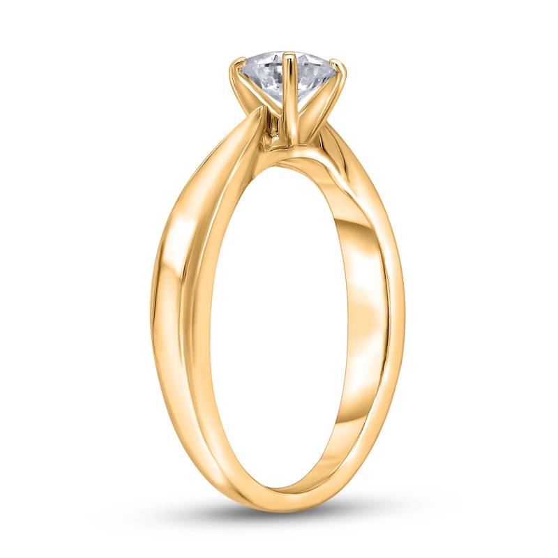 Main Image 2 of Diamond Solitaire Concave Engagement Ring 1/4 ct tw Round 14K Yellow Gold (I2/I)