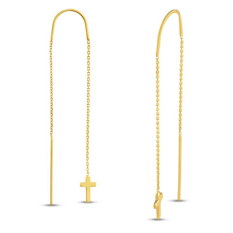 Main Image 2 of Cross Threader Earrings 14K Yellow Gold