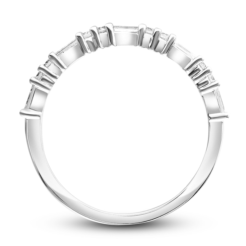 Main Image 3 of Diamond Anniversary Band 1/3 ct tw Baguette/Round 14K White Gold