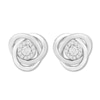 Thumbnail Image 2 of Diamond Knot Earrings 1/20 ct tw Round Sterling Silver