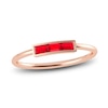 Thumbnail Image 0 of Juliette Maison Natural Ruby Baguette Bar Ring 10K Rose Gold