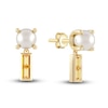 Thumbnail Image 1 of Juliette Maison Natural Citrine Baguette and Freshwater Cultured Pearl Earrings 10K Yellow Gold