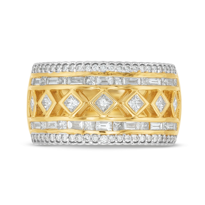 Main Image 4 of Kallati Diamond Ring 1 ct tw Round/Baguette/Princess 14K Yellow Gold