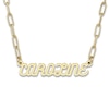 Thumbnail Image 1 of Personalized High-Polish Name Link Necklace Yellow Gold-Plated Sterling Silver 18&quot; 7.0mm