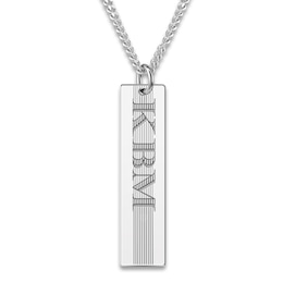 Men's Engravable Pendant Necklace Sterling Silver  22&quot;