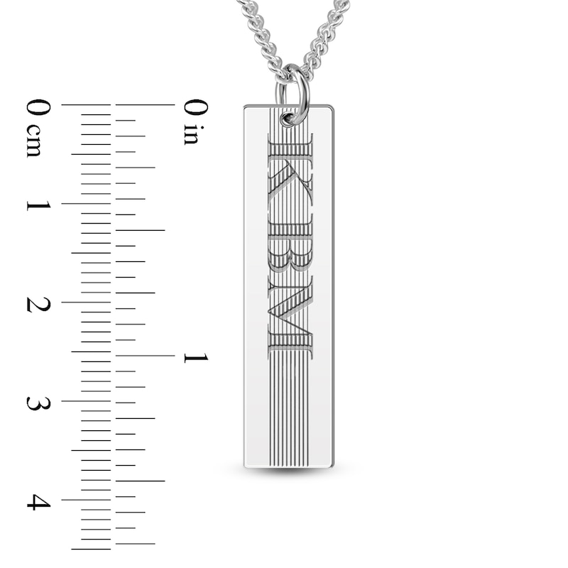Men's Engravable Dog Tag Pendant Necklace Sterling Silver 22