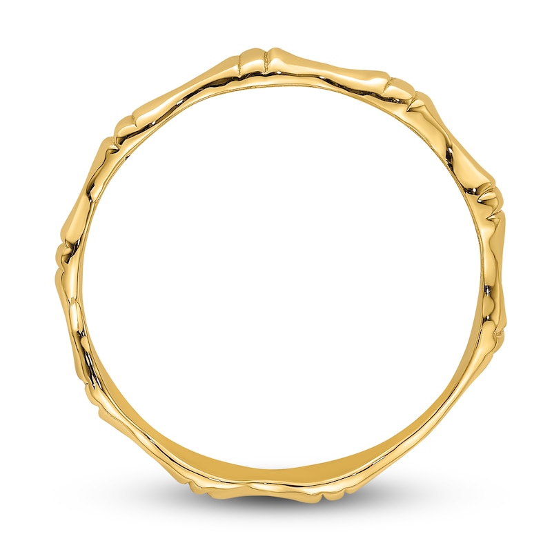 High-Polish Bamboo Ring 14K Yellow Gold