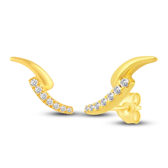 Diamond Flat Back Stud Earrings 1/5 ct tw Round 14K Yellow Gold