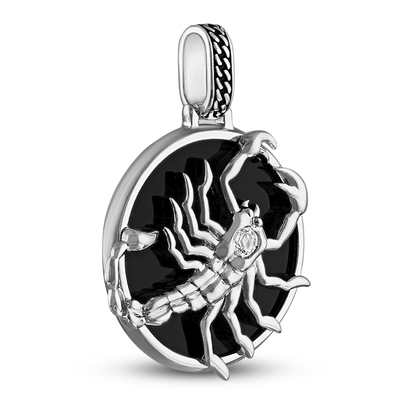 Main Image 2 of 1933 by Esquire Men's Natural Onyx & Natural White Topaz Scorpio Charm Sterling Silver