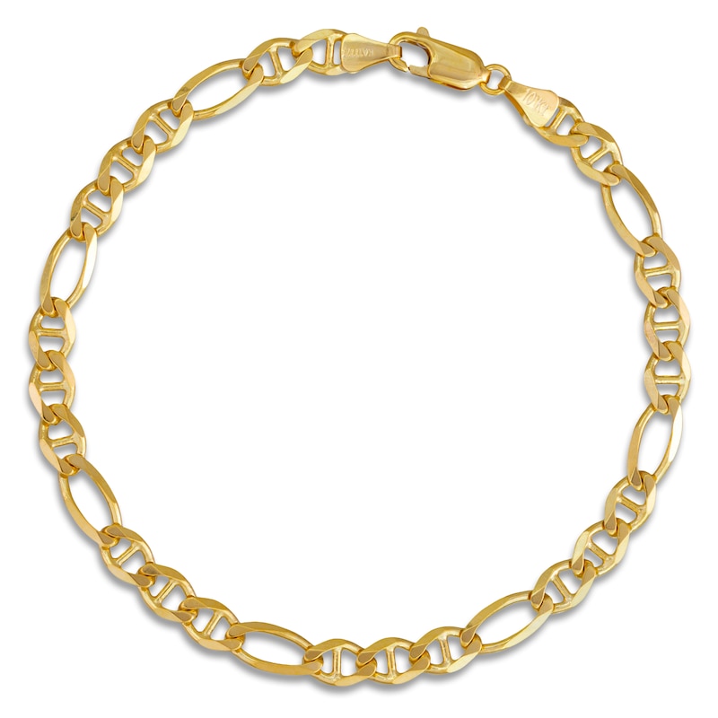 Main Image 1 of Solid Figaro Chain Bracelet 14K Yellow Gold 8&quot; 5.0mm