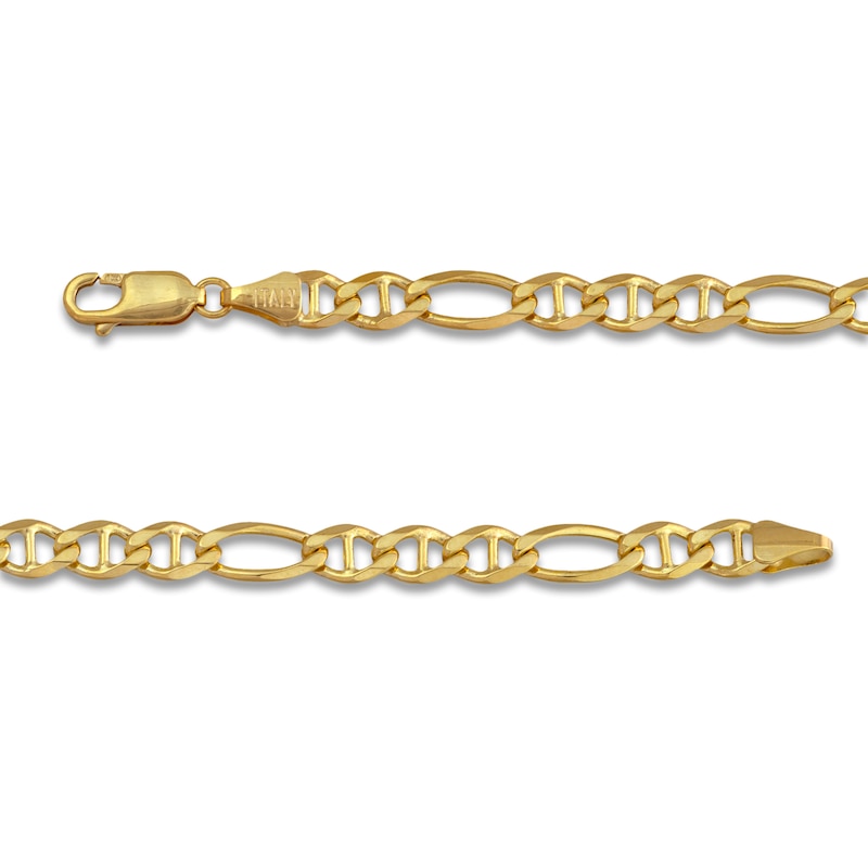 Main Image 2 of Solid Figaro Chain Bracelet 14K Yellow Gold 8&quot; 5.0mm