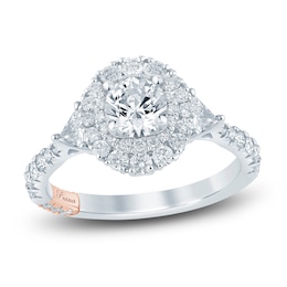 Pnina Tornai Diamond Engagement Ring 1-1/2 ct tw Round/Trillion Platinum