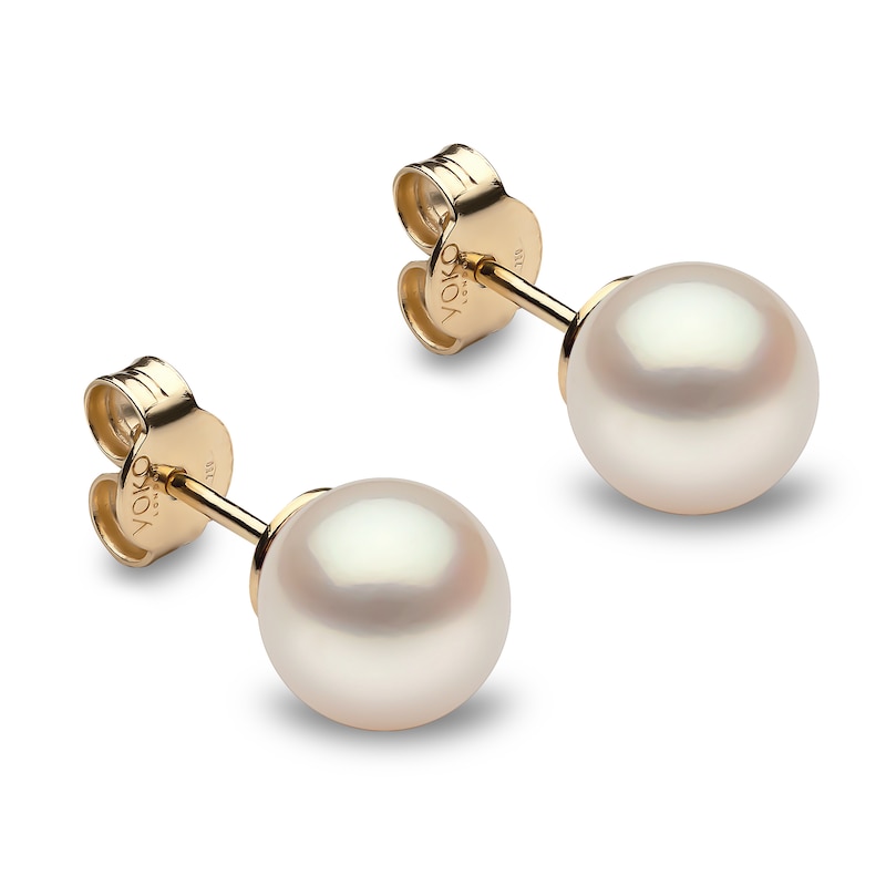 Main Image 1 of Yoko London Freshwater Cultured Pearl Stud Earrings 18K Yellow Gold