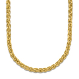 High-Polish Wheat Chain Necklace 24K Yellow Gold 18&quot; 4.0mm