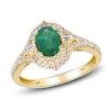 Thumbnail Image 2 of Natural Emerald & Diamond Ring 3/8 ct tw 14K Yellow Gold