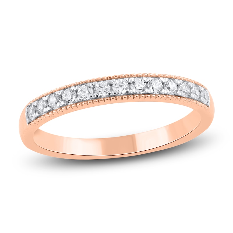 Main Image 3 of Round & Baguette-Cut Diamond Bridal Set 1 ct tw 14K Rose Gold