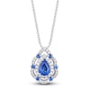 Thumbnail Image 0 of Le Vian Natural Sapphire & Diamond Necklace 1/5 ct tw Platinum